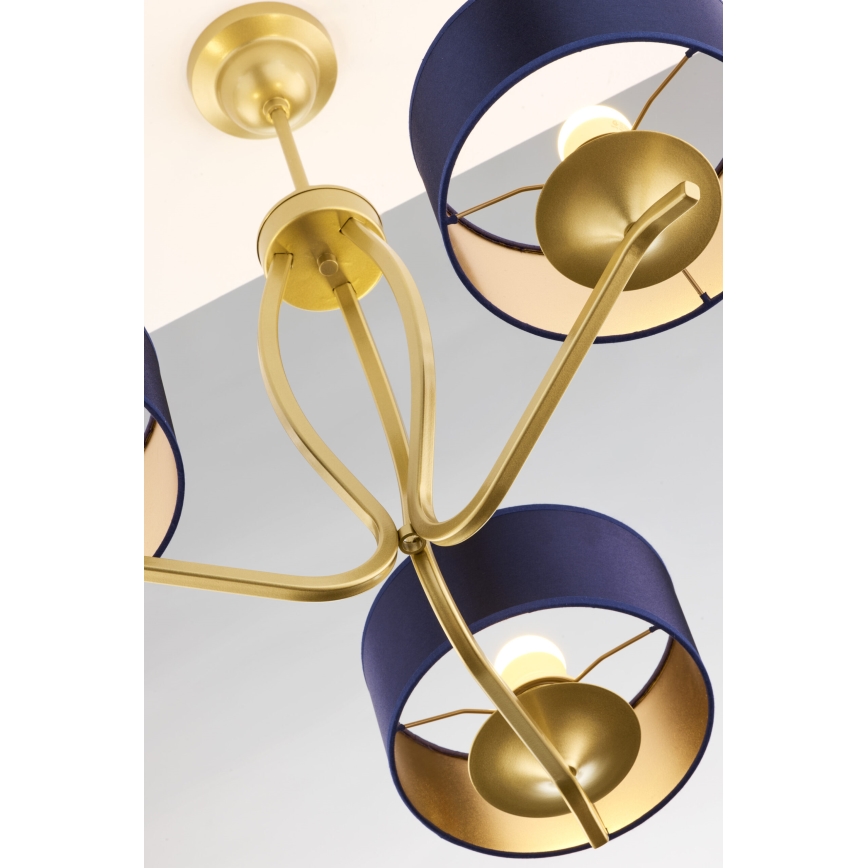Jupiter 2113 - Rod Chandelier KASZMIR 3xE27/15W/230V blue/gold