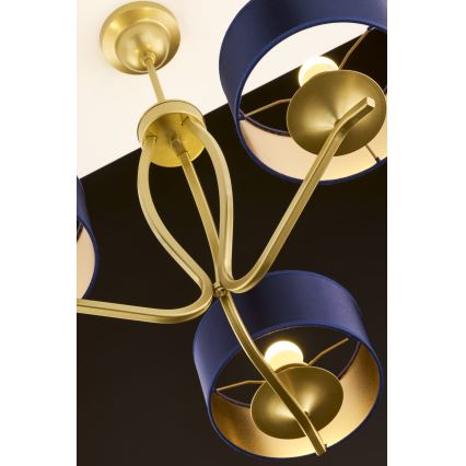 Jupiter 2113 - Rod Chandelier KASZMIR 3xE27/15W/230V blue/gold