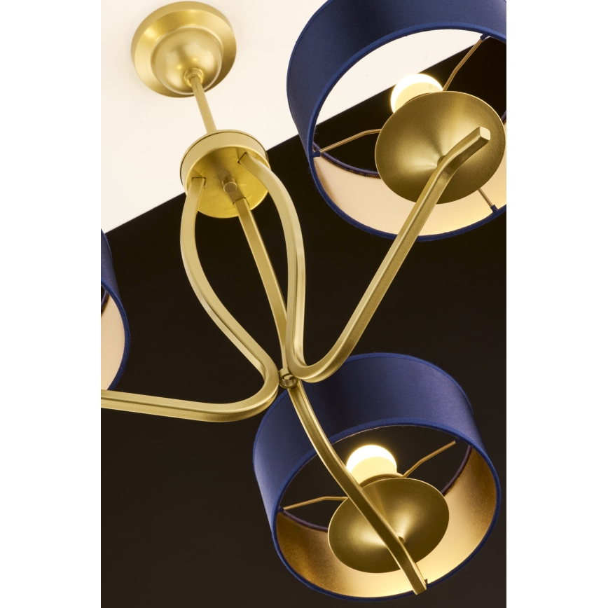 Jupiter 2113 - Rod Chandelier KASZMIR 3xE27/15W/230V blue/gold