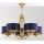 Jupiter 2114 - KASZMIR Rod-Mounted Chandelier 5xE27/15W/230V Blue/Gold
