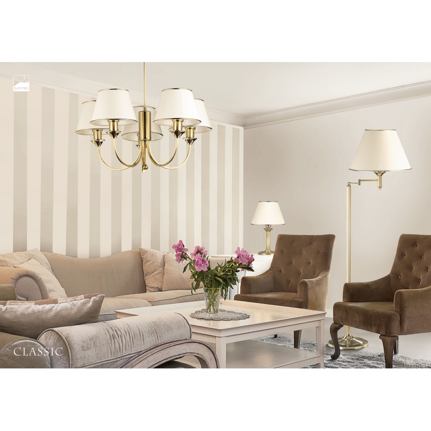 Jupiter 286 - CL 5 - Classic rod-mounted chandelier 5xE27/60W/230V
