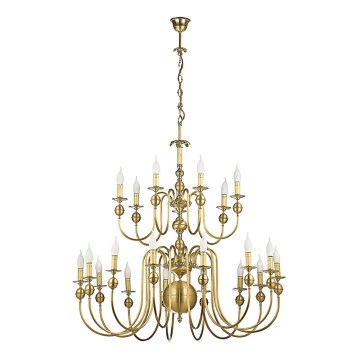 Jupiter 879 CE 21 - Pendant chandelier CEZAR II 21xE14/40W/230V brass matte