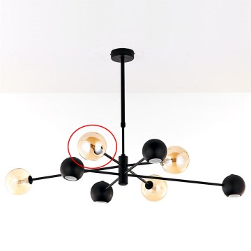 Jupiter - Replacement glass shade for MOKA G9 chandelier, Ø 12 cm, smoked beige