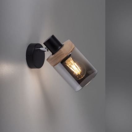 JUST LIGHT. 11311-18 - Wall spotlight PASQUAL 1xE27/40W/230V black/rubber fig