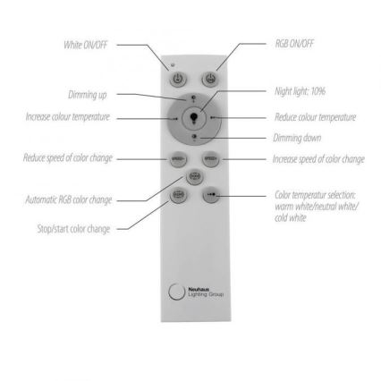 JUST LIGHT. 11327-95 - LED RGBW Dimmable ceiling light RENDA LED/31W/230V 2700-5000K + remote control