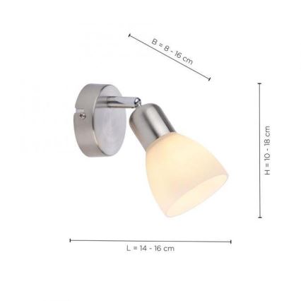 JUST LIGHT. 11951-55 - Wall spotlight KARO 1xE14/40W/230V matte chrome