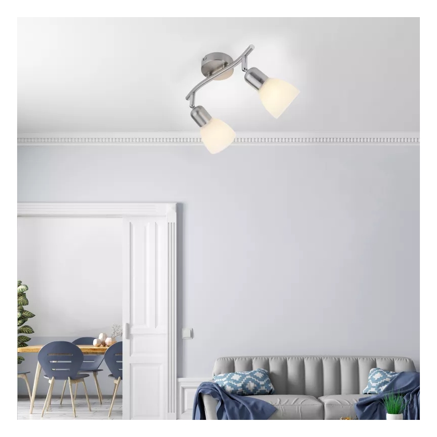 JUST LIGHT. 11952-55 - KARO spotlight 2xE14/40W/230V matte chrome