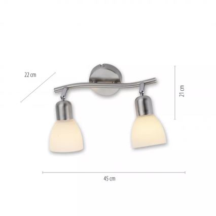 JUST LIGHT. 11952-55 - KARO spotlight 2xE14/40W/230V matte chrome