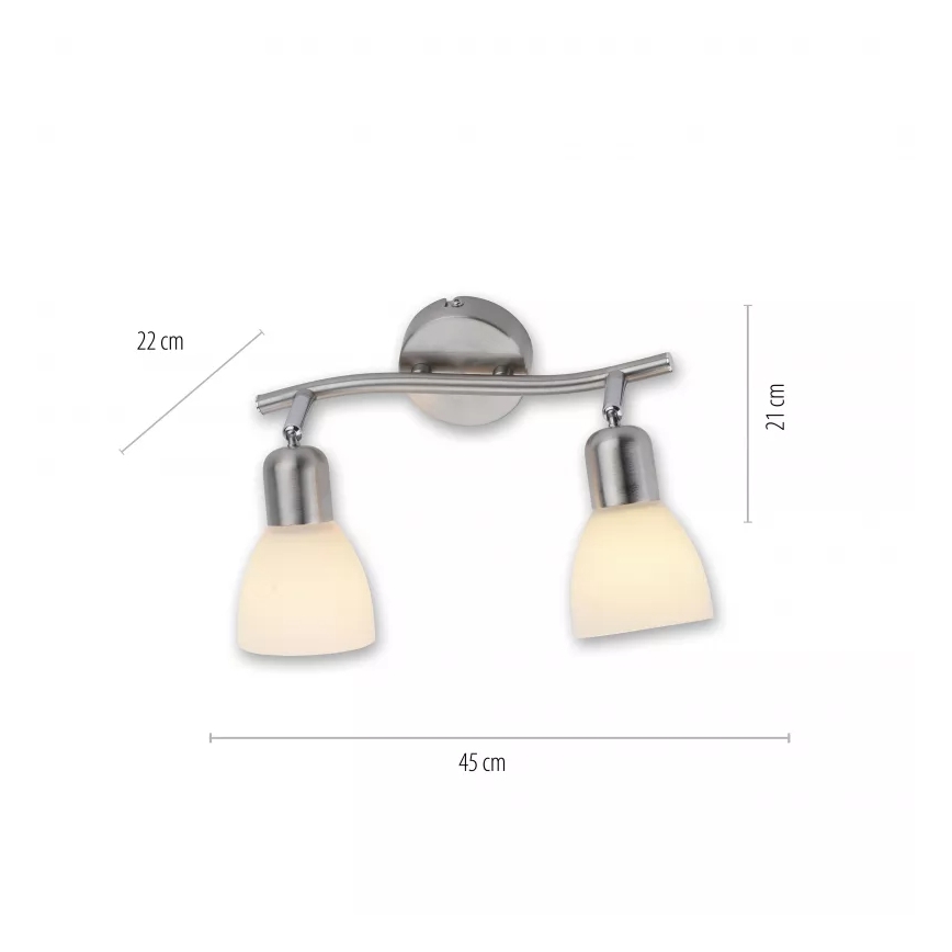 JUST LIGHT. 11952-55 - KARO spotlight 2xE14/40W/230V matte chrome