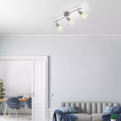 JUST LIGHT. 11953-55 - KARO spotlight 3xE14/40W/230V, matte chrome