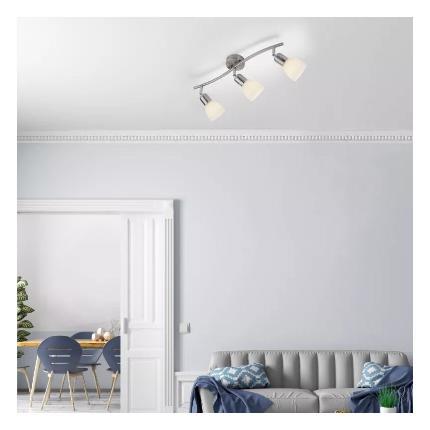 JUST LIGHT. 11953-55 - KARO spotlight 3xE14/40W/230V, matte chrome