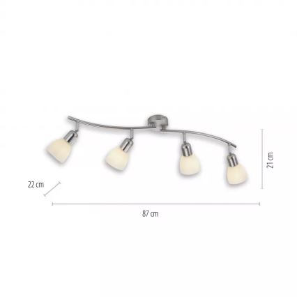 JUST LIGHT. 11954-55 - KARO spotlight 4xE14/40W/230V matte chrome