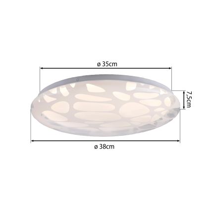 JUST LIGHT. 14009-16 - Dimmable LED ceiling light ART PLAFO LED/20W/230V 2700-6500K Ø 38 cm white + remote control