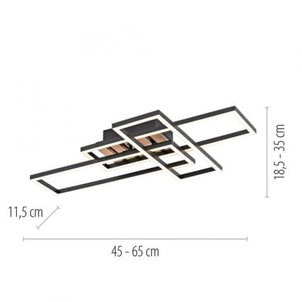 JUST LIGHT. 14051-79 - AKUSTIKA LED Ceiling Light LED/20.5W/230V Oak/Black