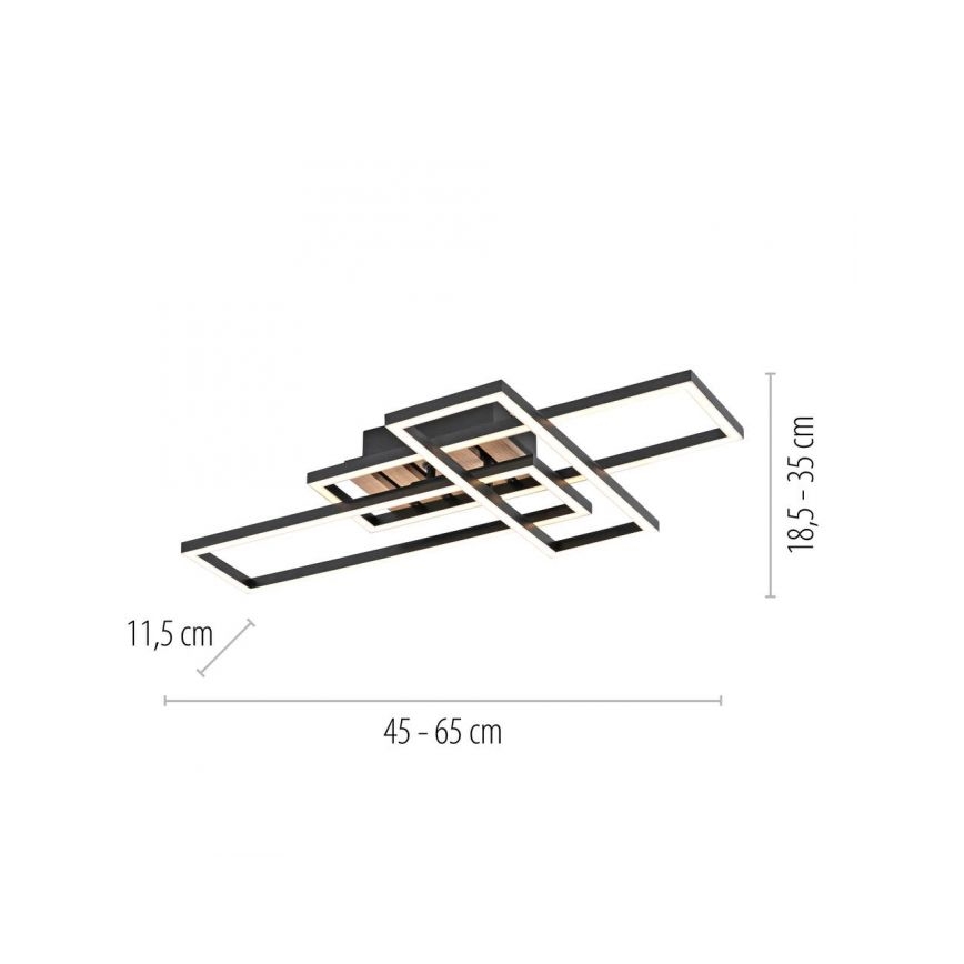 JUST LIGHT. 14051-79 - AKUSTIKA LED Ceiling Light LED/20.5W/230V Oak/Black