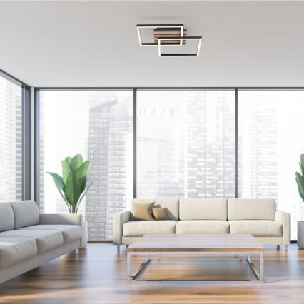 JUST LIGHT. 14053-79 - AKUSTIKA LED Ceiling Light, 15W/230V, Oak/Black