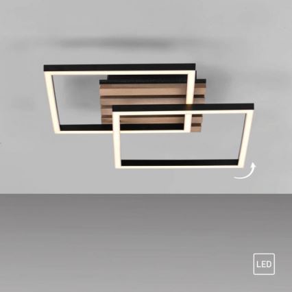 JUST LIGHT. 14053-79 - AKUSTIKA LED Ceiling Light, 15W/230V, Oak/Black
