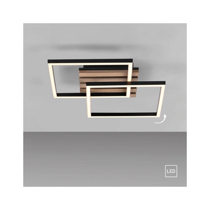 JUST LIGHT. 14053-79 - AKUSTIKA LED Ceiling Light, 15W/230V, Oak/Black