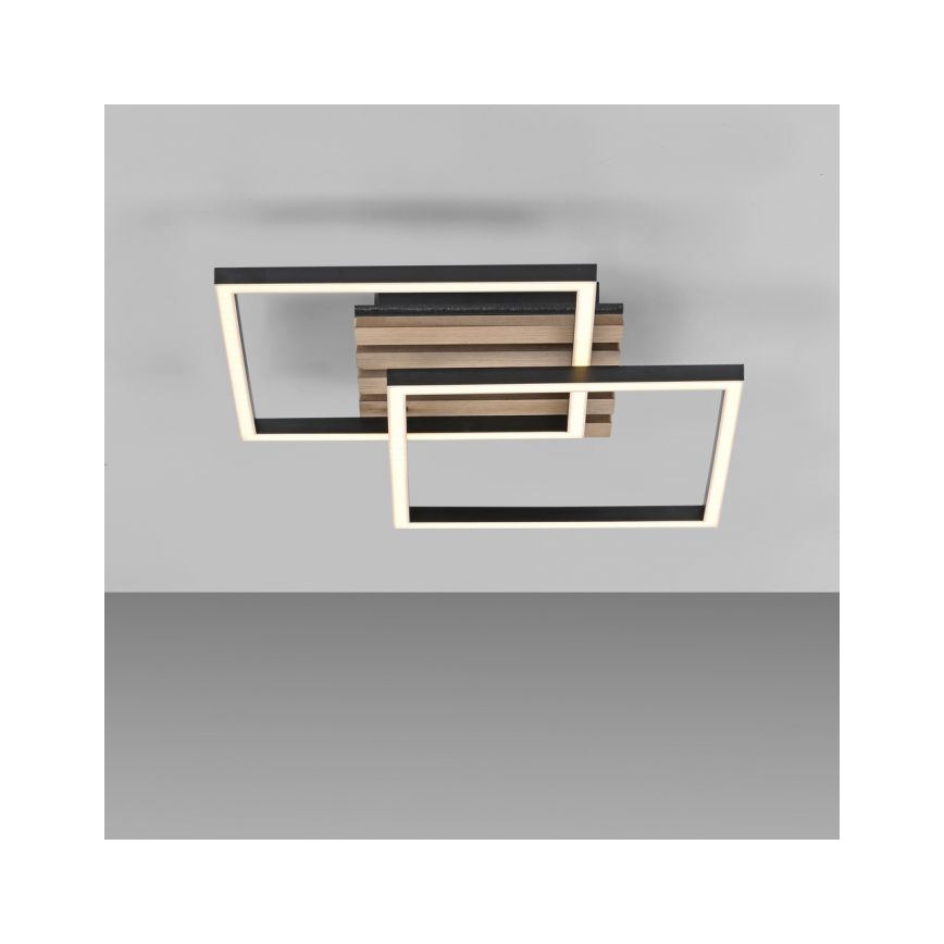 JUST LIGHT. 14053-79 - AKUSTIKA LED Ceiling Light, 15W/230V, Oak/Black