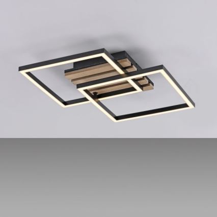 JUST LIGHT. 14053-79 - AKUSTIKA LED Ceiling Light, 15W/230V, Oak/Black