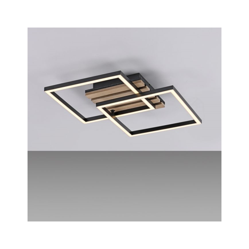 JUST LIGHT. 14053-79 - AKUSTIKA LED Ceiling Light, 15W/230V, Oak/Black