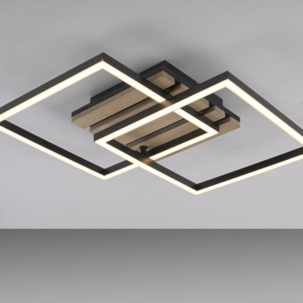 JUST LIGHT. 14053-79 - AKUSTIKA LED Ceiling Light, 15W/230V, Oak/Black