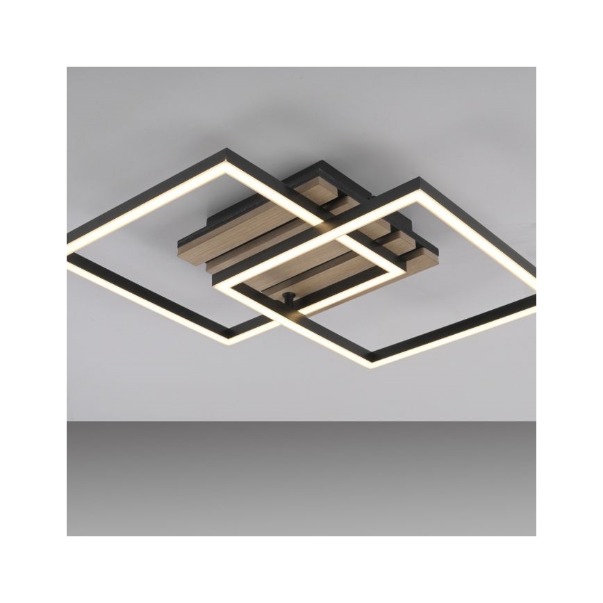 JUST LIGHT. 14053-79 - AKUSTIKA LED Ceiling Light, 15W/230V, Oak/Black
