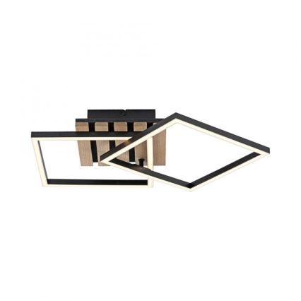 JUST LIGHT. 14053-79 - AKUSTIKA LED Ceiling Light, 15W/230V, Oak/Black