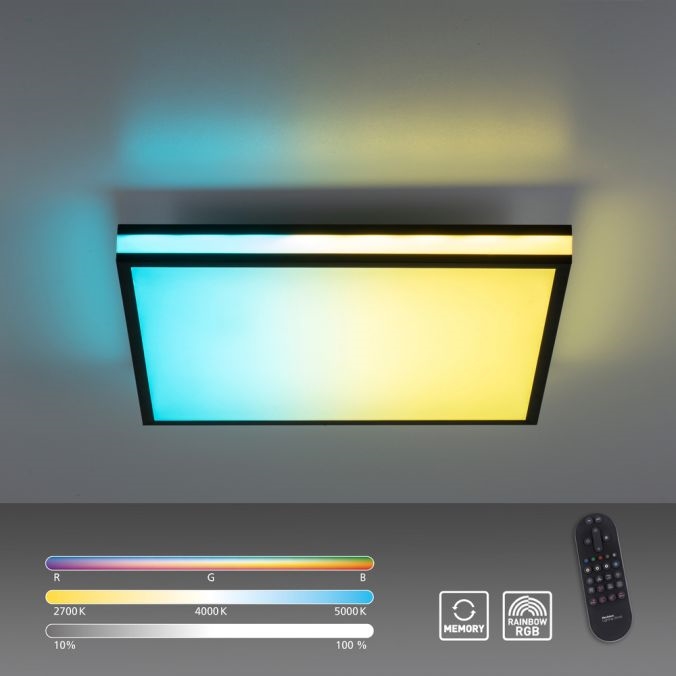 JUST LIGHT. 14110-18 - LED RGBW Dimmable ceiling light MARIO BLACK LED/19,5W/230V 2700-5000K + remote control