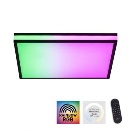 JUST LIGHT. 14110-18 - LED RGBW Dimmable ceiling light MARIO BLACK LED/19,5W/230V 2700-5000K + remote control