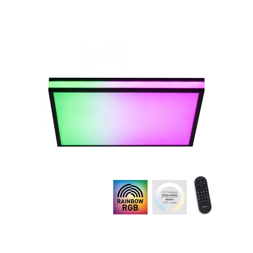 JUST LIGHT. 14110-18 - LED RGBW Dimmable ceiling light MARIO BLACK LED/19,5W/230V 2700-5000K + remote control