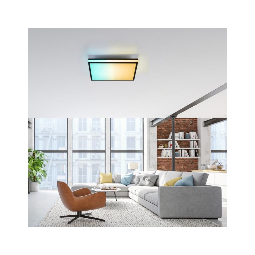 JUST LIGHT. 14110-18 - LED RGBW Dimmable ceiling light MARIO BLACK LED/19,5W/230V 2700-5000K + remote control