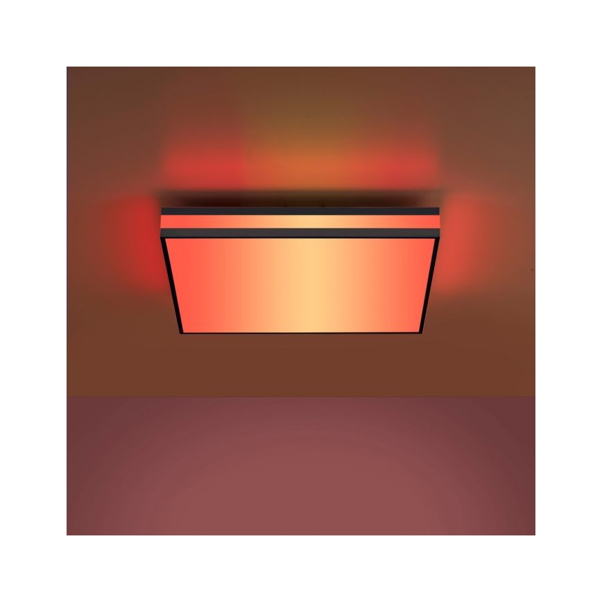 JUST LIGHT. 14110-18 - LED RGBW Dimmable ceiling light MARIO BLACK LED/19,5W/230V 2700-5000K + remote control