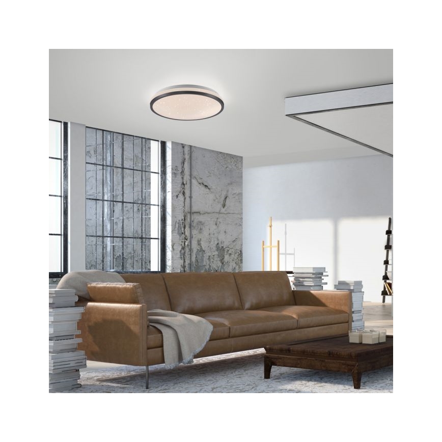 JUST LIGHT. 14293-18 - LED Dimmable ceiling light KYLE LED/10W/230V d. 28 cm black
