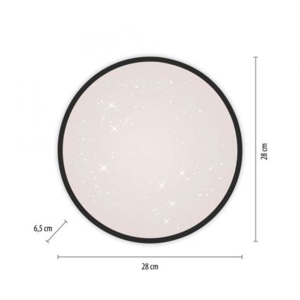 JUST LIGHT. 14293-18 - LED Dimmable ceiling light KYLE LED/10W/230V d. 28 cm black