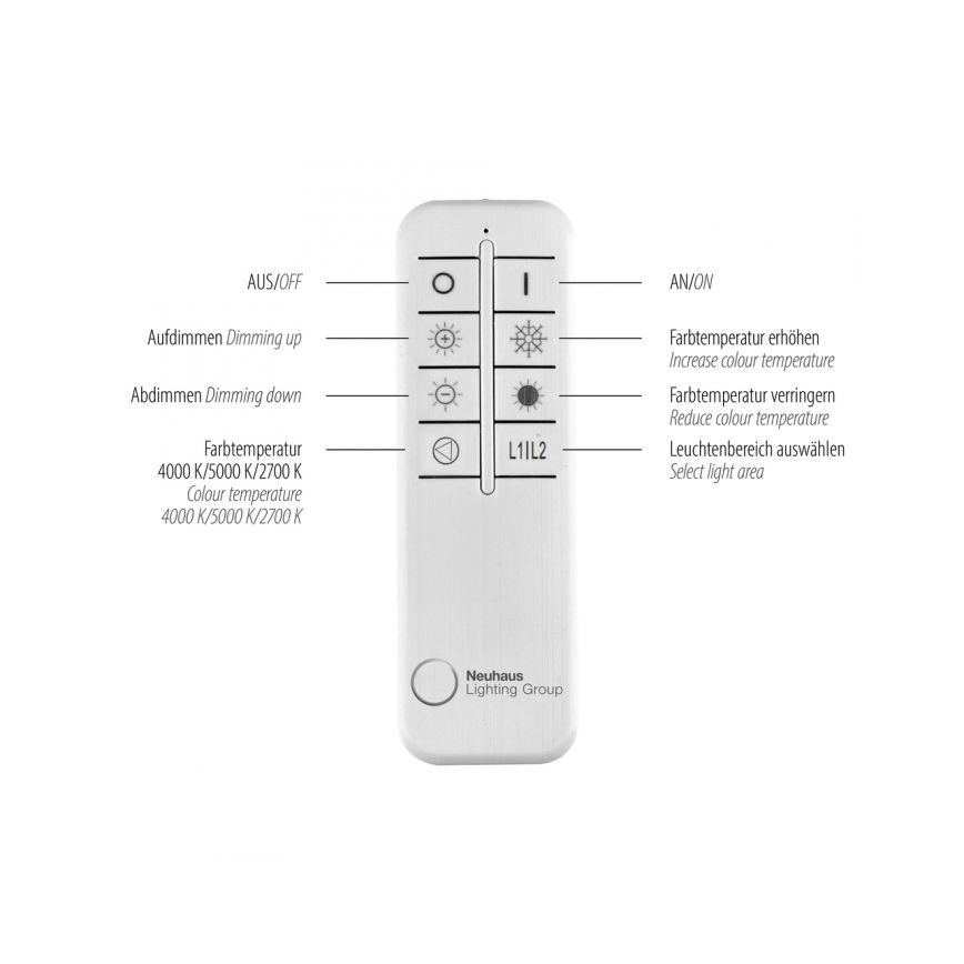 JUST LIGHT. 14383-16 - LED Dimmable ceiling light VERTIGO LED/26W/230V 2700-5000K white + remote control