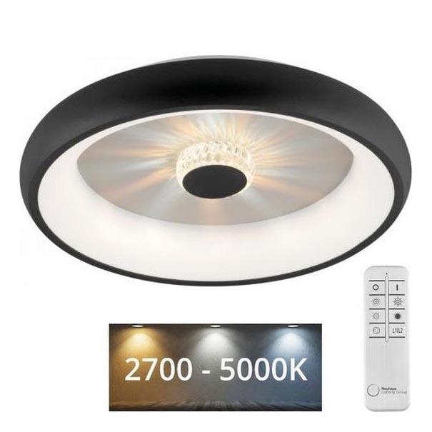 JUST LIGHT. 14384-18 - LED Dimmable ceiling light VERTIGO LED/29W/230V 2700-5000K black + remote control