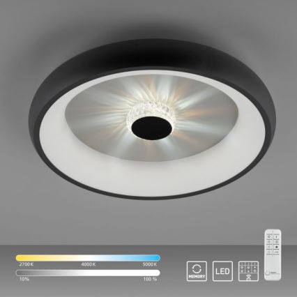 JUST LIGHT. 14384-18 - LED Dimmable ceiling light VERTIGO LED/29W/230V 2700-5000K black + remote control