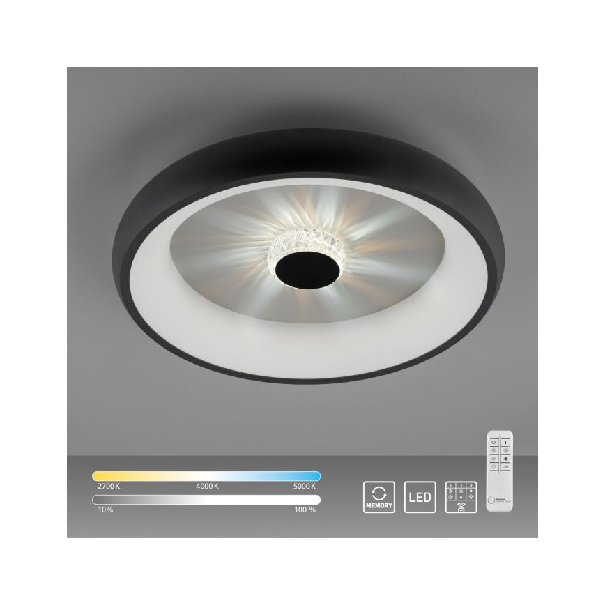 JUST LIGHT. 14384-18 - LED Dimmable ceiling light VERTIGO LED/29W/230V 2700-5000K black + remote control