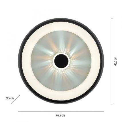 JUST LIGHT. 14384-18 - LED Dimmable ceiling light VERTIGO LED/29W/230V 2700-5000K black + remote control