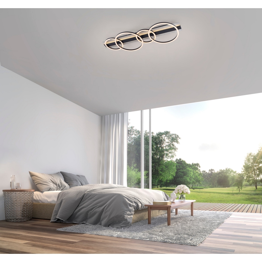 JUST LIGHT. 14426-21 - LED Ceiling Light CICHIO LED/37W/230V + LED/9,5W 30x86 cm black