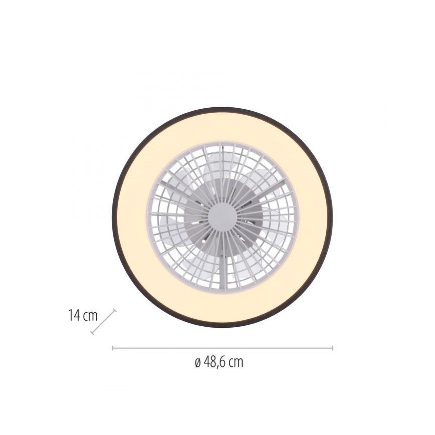 JUST LIGHT. 14447-18 - LED RGBW Dimmable ceiling fan with a light LENO LED/44W/230V 3000-6500K d. 48,6 cm white + remote control