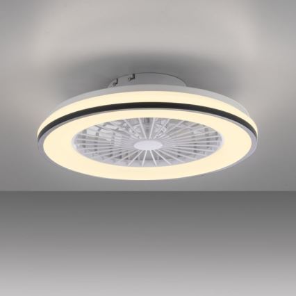 JUST LIGHT. 14447-18 - LED RGBW Dimmable ceiling fan with light LENO LED/44W/230V 3000-6500K Ø 48.6 cm white + remote control