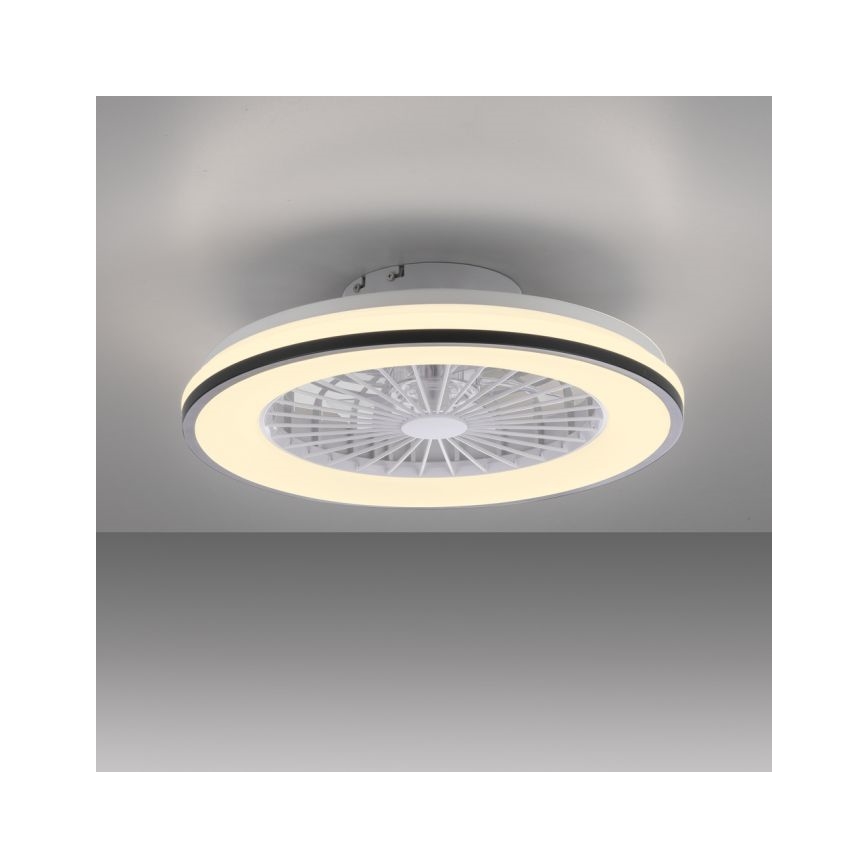 JUST LIGHT. 14447-18 - LED RGBW Dimmable ceiling fan with light LENO LED/44W/230V 3000-6500K Ø 48.6 cm white + remote control