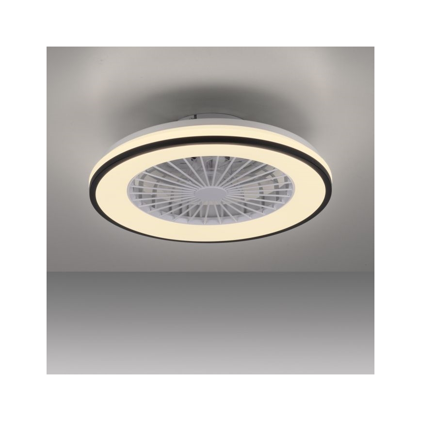 JUST LIGHT. 14447-18 - LED RGBW Dimmable ceiling fan with light LENO LED/44W/230V 3000-6500K Ø 48.6 cm white + remote control