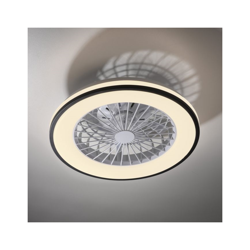 JUST LIGHT. 14447-18 - LED RGBW Dimmable ceiling fan with light LENO LED/44W/230V 3000-6500K Ø 48.6 cm white + remote control