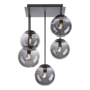 JUST LIGHT. 14602-18 - Chandelier on a pole WIDOW 5xE14/25W/230V black