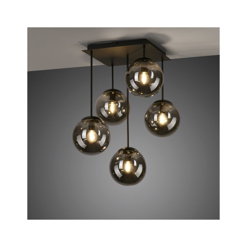 JUST LIGHT. 14602-18 - Chandelier on a pole WIDOW 5xE14/25W/230V black