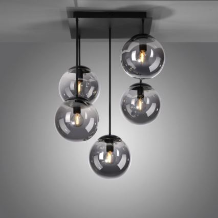 JUST LIGHT. 14602-18 - Chandelier on a pole WIDOW 5xE14/25W/230V black