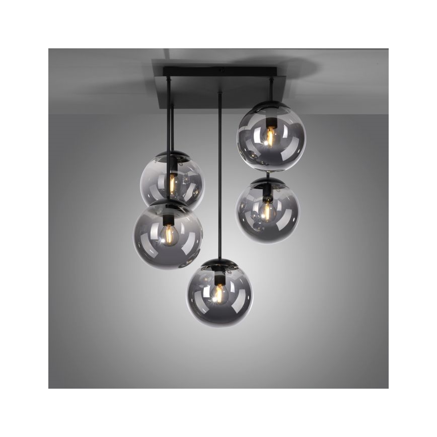 JUST LIGHT. 14602-18 - Chandelier on a pole WIDOW 5xE14/25W/230V black